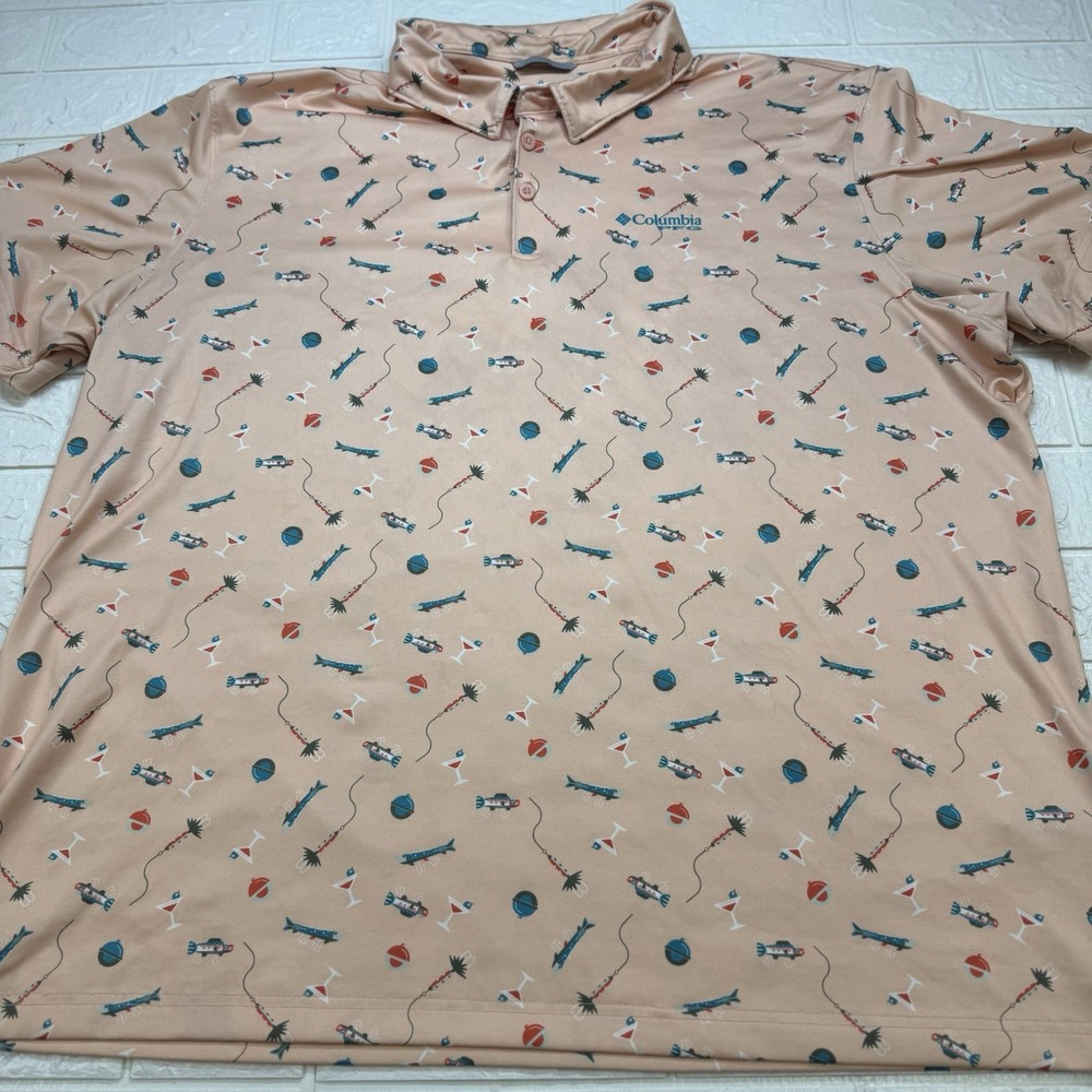 Columbia PFG Shirt Mens XXL Vented Super Slack Tide Fishing Camp Loop Collar